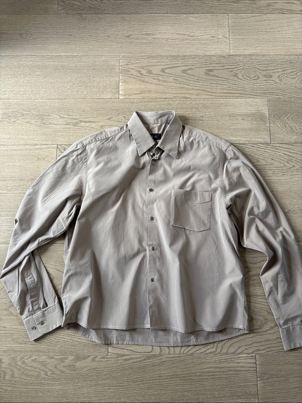 Hugo Boss Cropped Men's Long-Sleeve Dress Shirt in Light Taupe